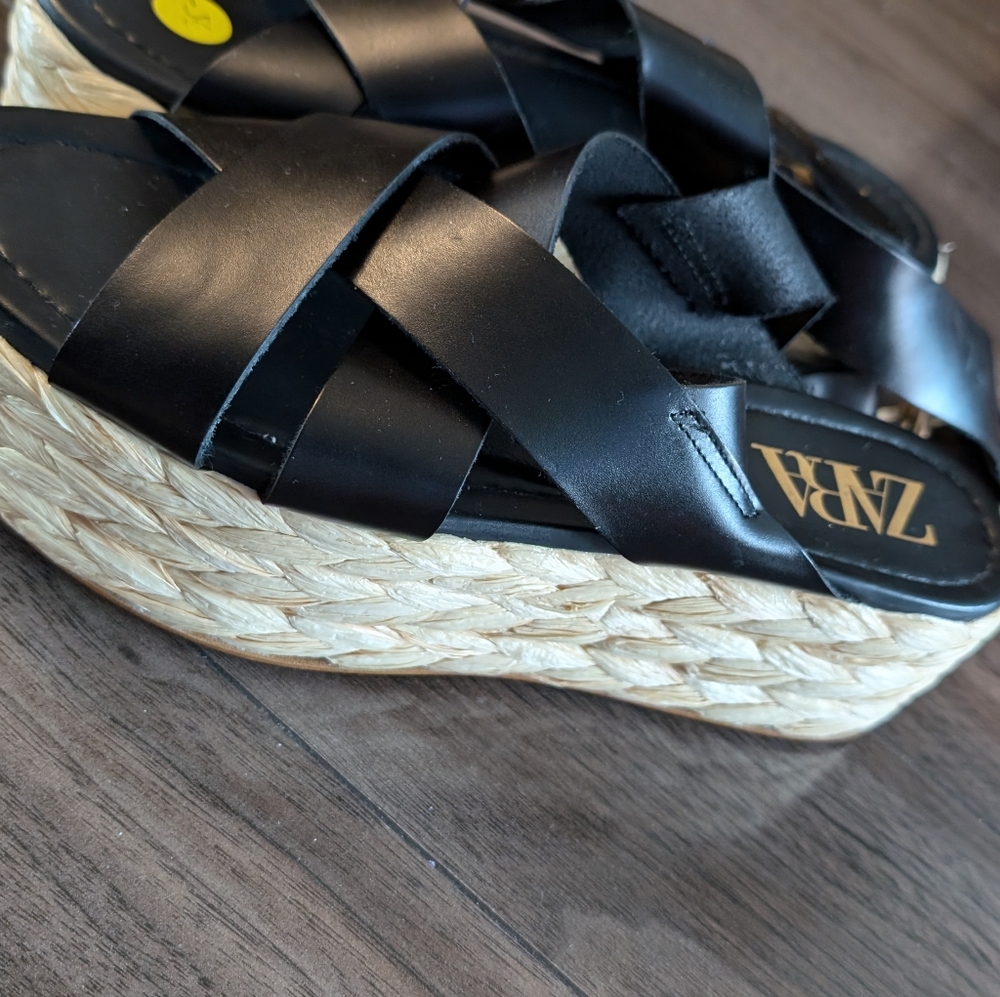 Zara woven platform sandals